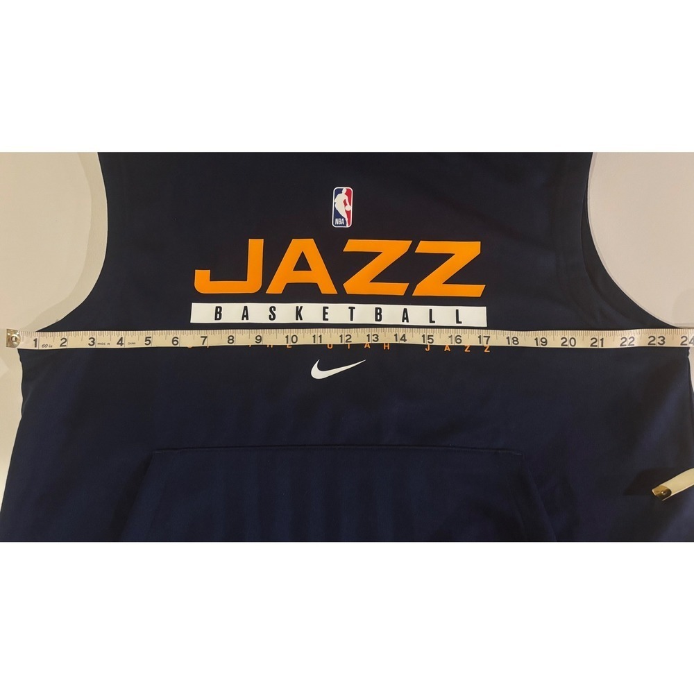 Nike Utah Jazz NBA Basketball Sleeveless Hoodie Navy Blue Dri-FIT Vest Mens L - Picture 5 of 8